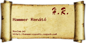 Hammer Renátó névjegykártya